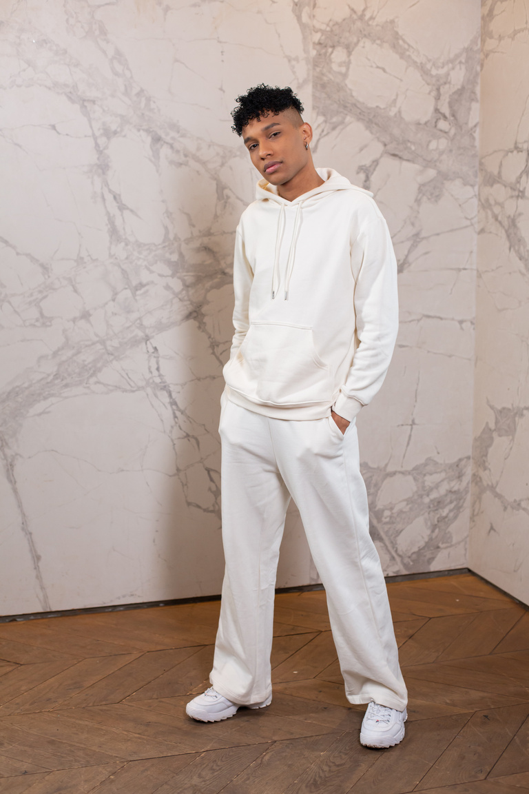 Confident black man wearing casual outfit